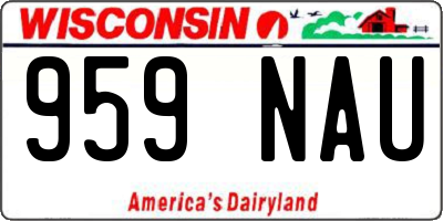 WI license plate 959NAU