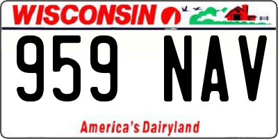 WI license plate 959NAV