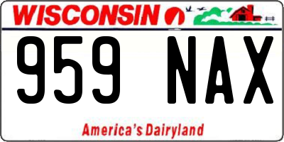 WI license plate 959NAX