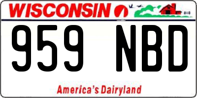 WI license plate 959NBD