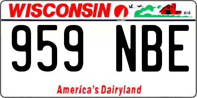 WI license plate 959NBE
