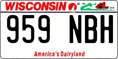 WI license plate 959NBH