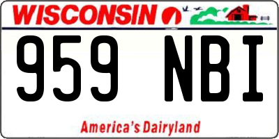 WI license plate 959NBI