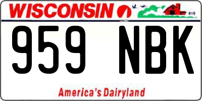WI license plate 959NBK