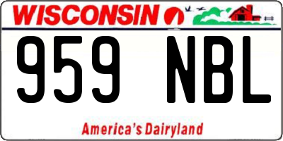 WI license plate 959NBL