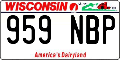 WI license plate 959NBP