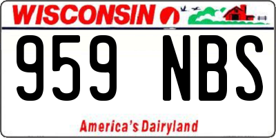 WI license plate 959NBS