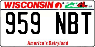WI license plate 959NBT