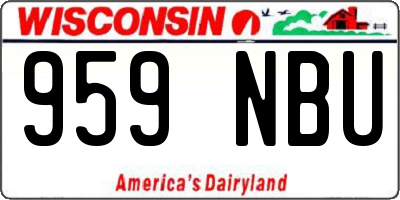 WI license plate 959NBU