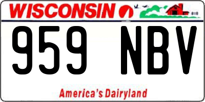 WI license plate 959NBV
