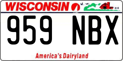 WI license plate 959NBX