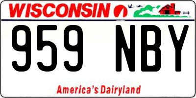WI license plate 959NBY