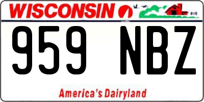 WI license plate 959NBZ