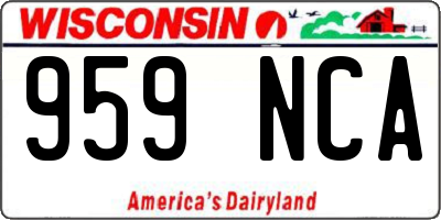 WI license plate 959NCA