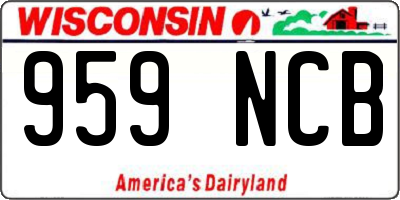 WI license plate 959NCB