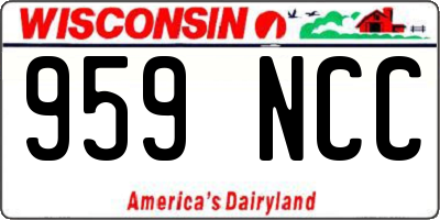 WI license plate 959NCC