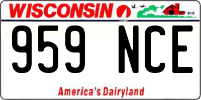 WI license plate 959NCE