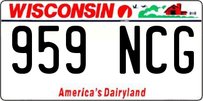 WI license plate 959NCG
