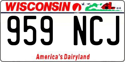 WI license plate 959NCJ