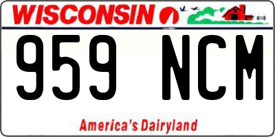 WI license plate 959NCM