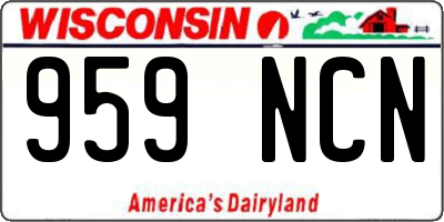 WI license plate 959NCN