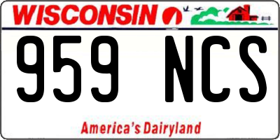 WI license plate 959NCS