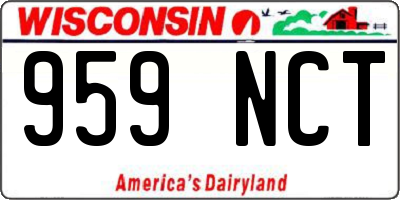 WI license plate 959NCT