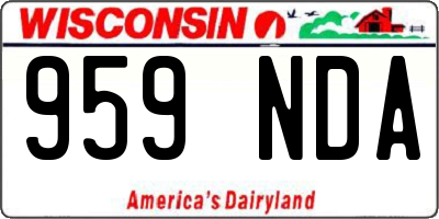 WI license plate 959NDA