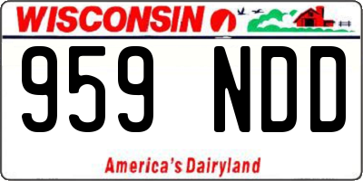 WI license plate 959NDD