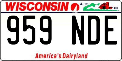 WI license plate 959NDE