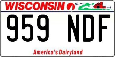 WI license plate 959NDF