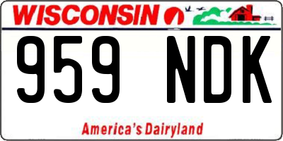 WI license plate 959NDK