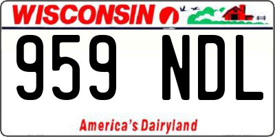WI license plate 959NDL