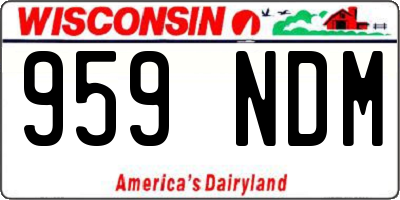 WI license plate 959NDM