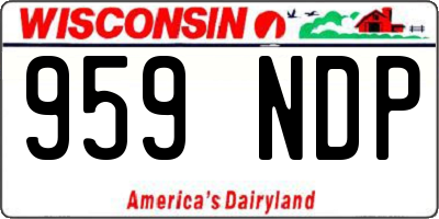 WI license plate 959NDP