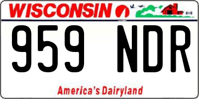 WI license plate 959NDR