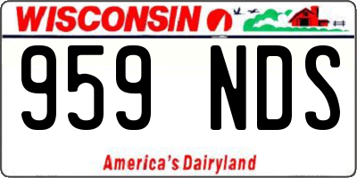 WI license plate 959NDS
