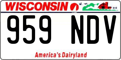 WI license plate 959NDV