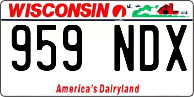 WI license plate 959NDX