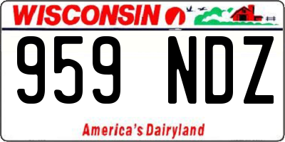 WI license plate 959NDZ