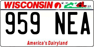 WI license plate 959NEA