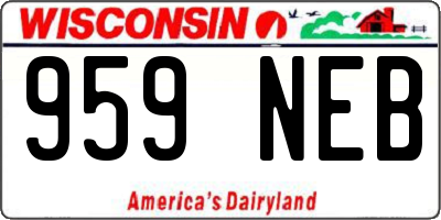 WI license plate 959NEB