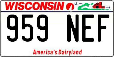 WI license plate 959NEF