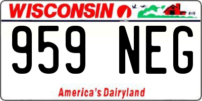 WI license plate 959NEG