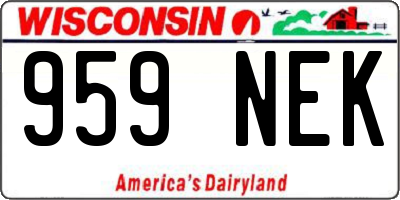 WI license plate 959NEK
