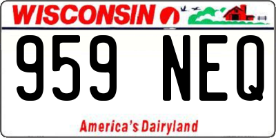 WI license plate 959NEQ