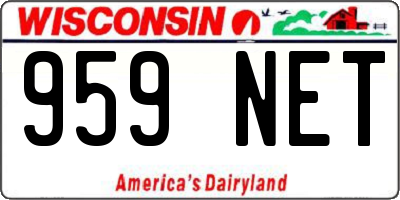 WI license plate 959NET