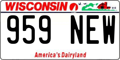WI license plate 959NEW