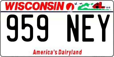 WI license plate 959NEY
