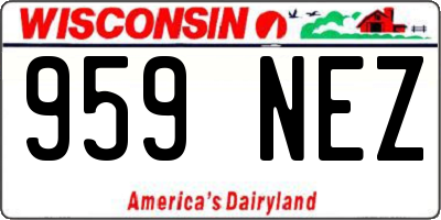 WI license plate 959NEZ